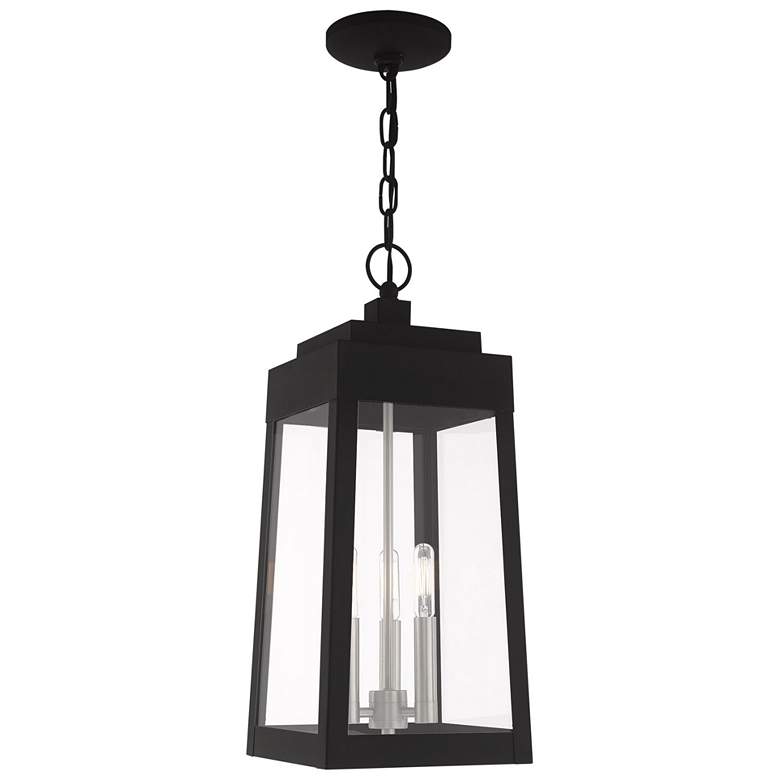 Image 1 Oslo 3 Light Black Outdoor Pendant Lantern