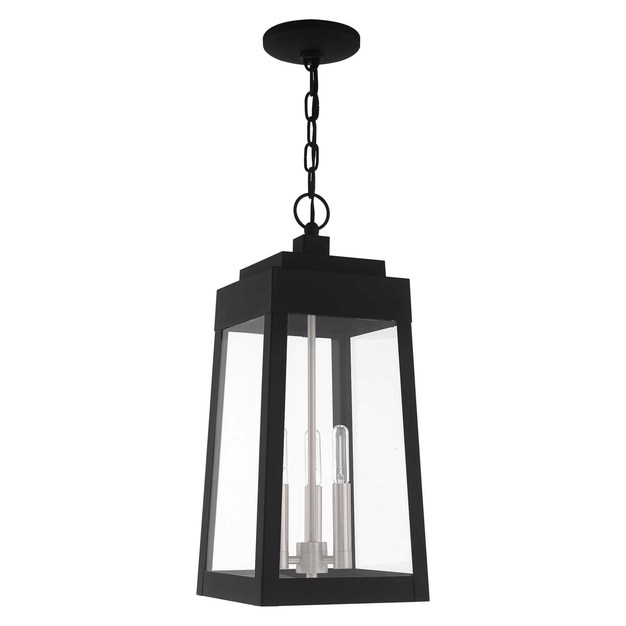 Image 4 Oslo 3 Light Black Outdoor Pendant Lantern more views