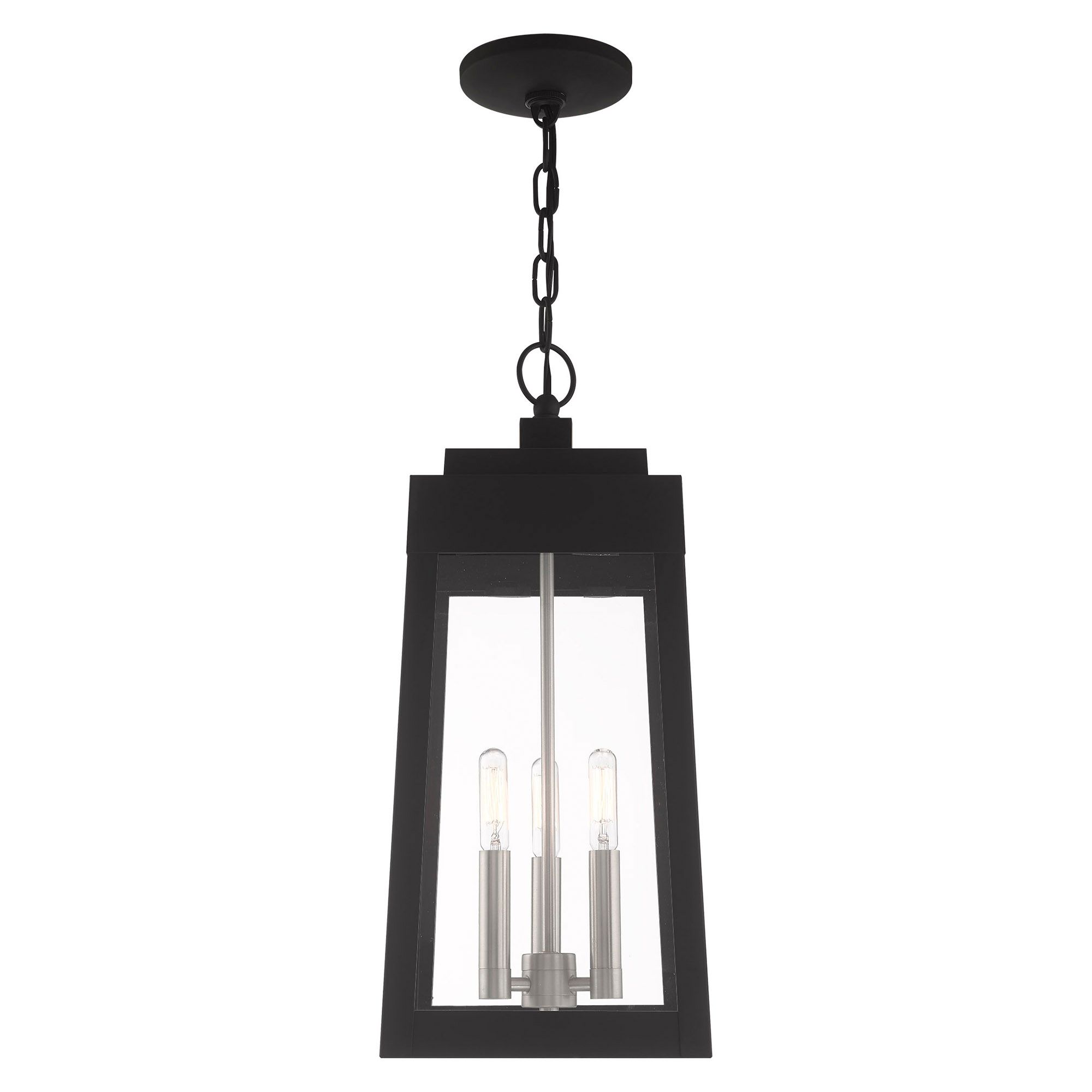 Image 5 Oslo 3 Light Black Outdoor Pendant Lantern more views