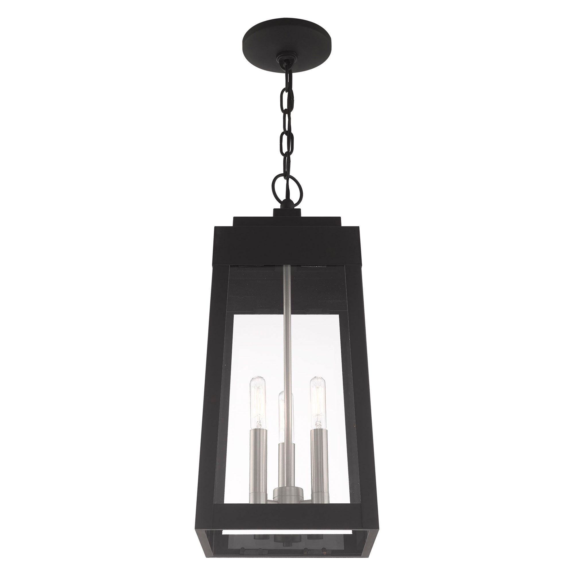 Image 6 Oslo 3 Light Black Outdoor Pendant Lantern more views