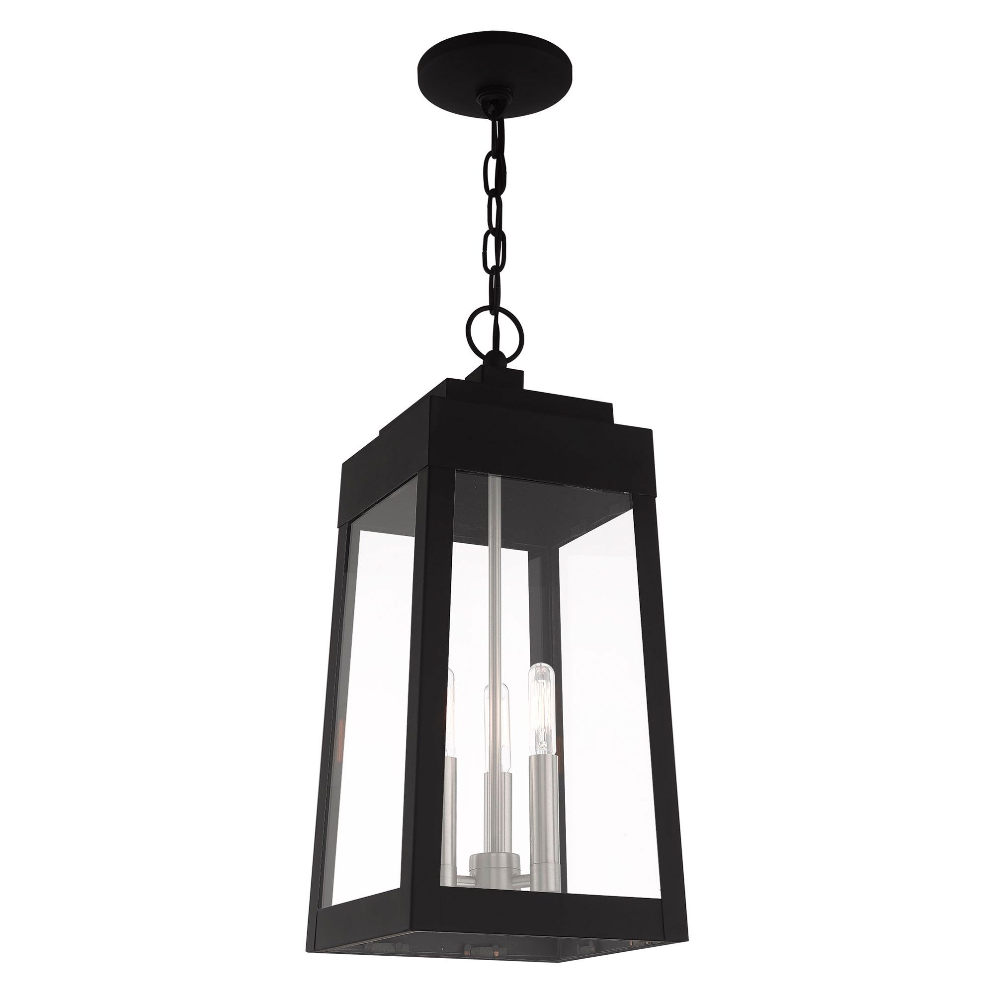 Image 7 Oslo 3 Light Black Outdoor Pendant Lantern more views