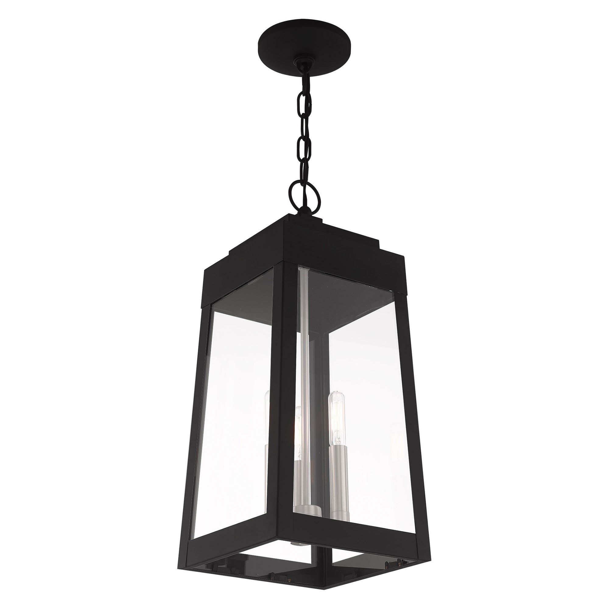 Oslo 3 Light Black Outdoor Pendant Lantern