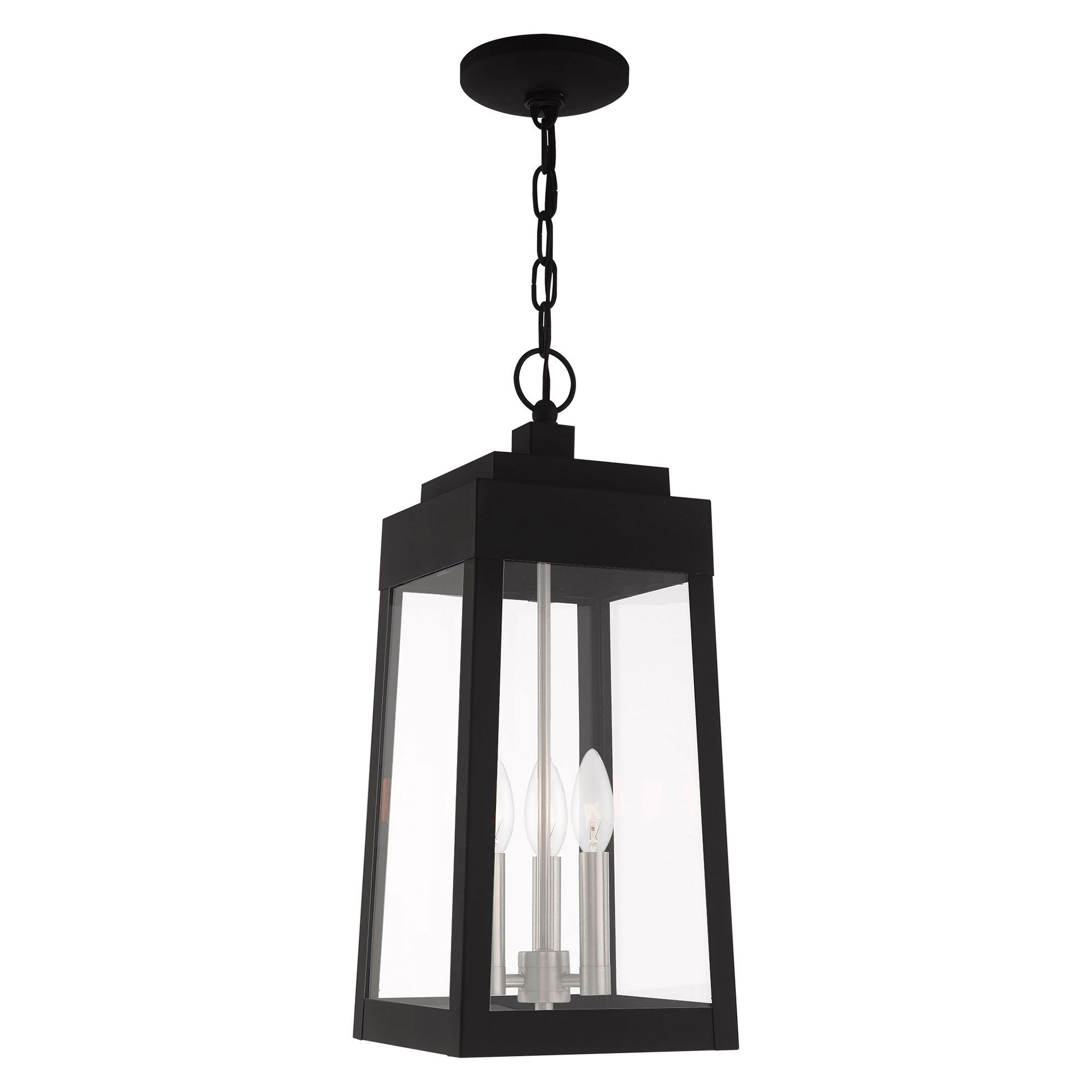 Oslo 3 Light Black Outdoor Pendant Lantern