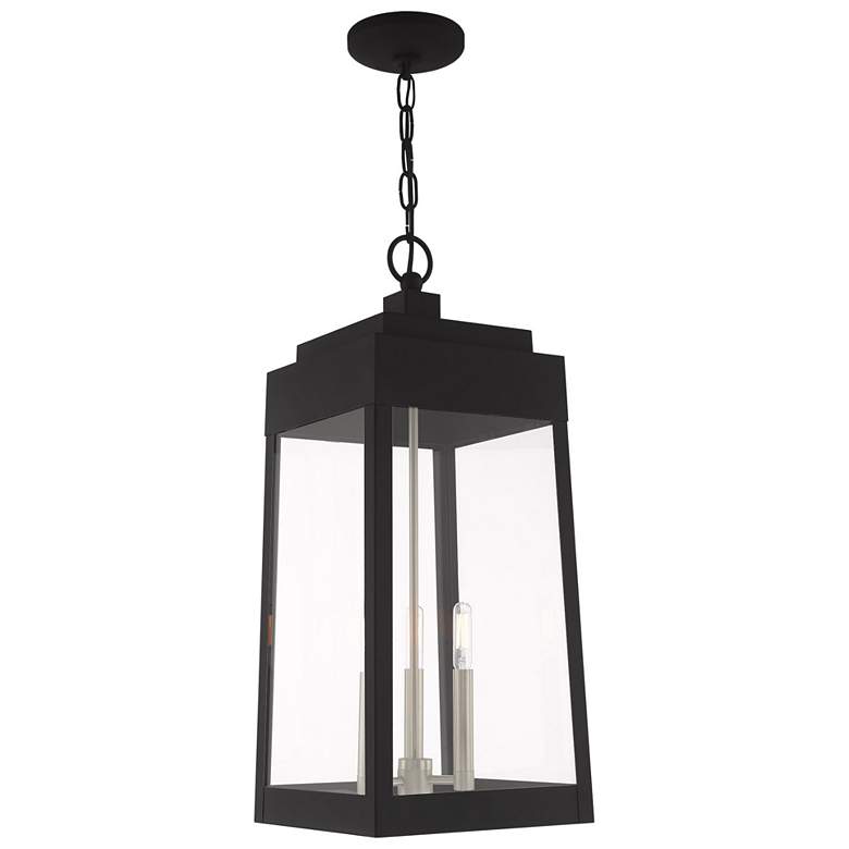 Image 1 Oslo 3 Light Black Outdoor Pendant Lantern