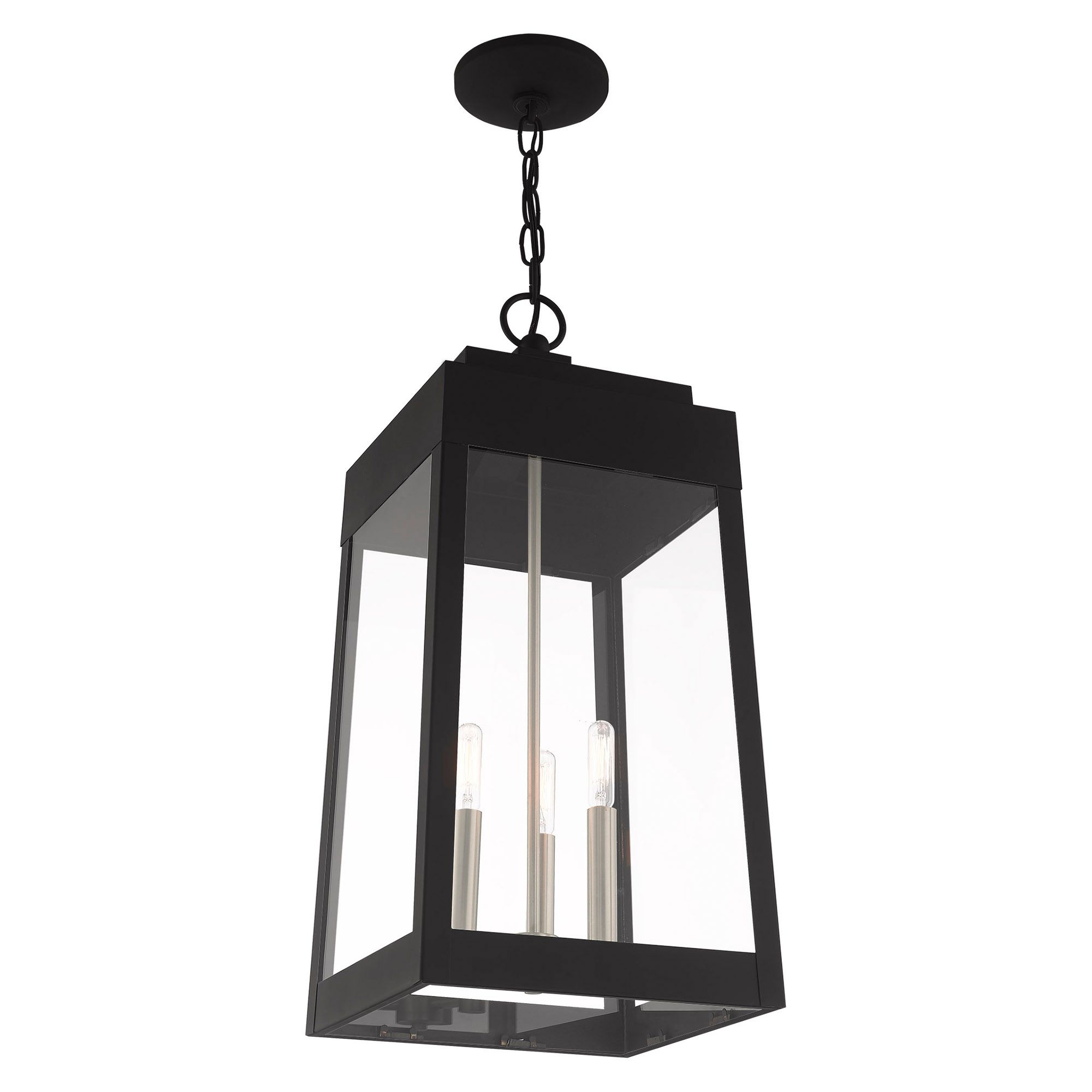 Oslo 3 Light Black Outdoor Pendant Lantern