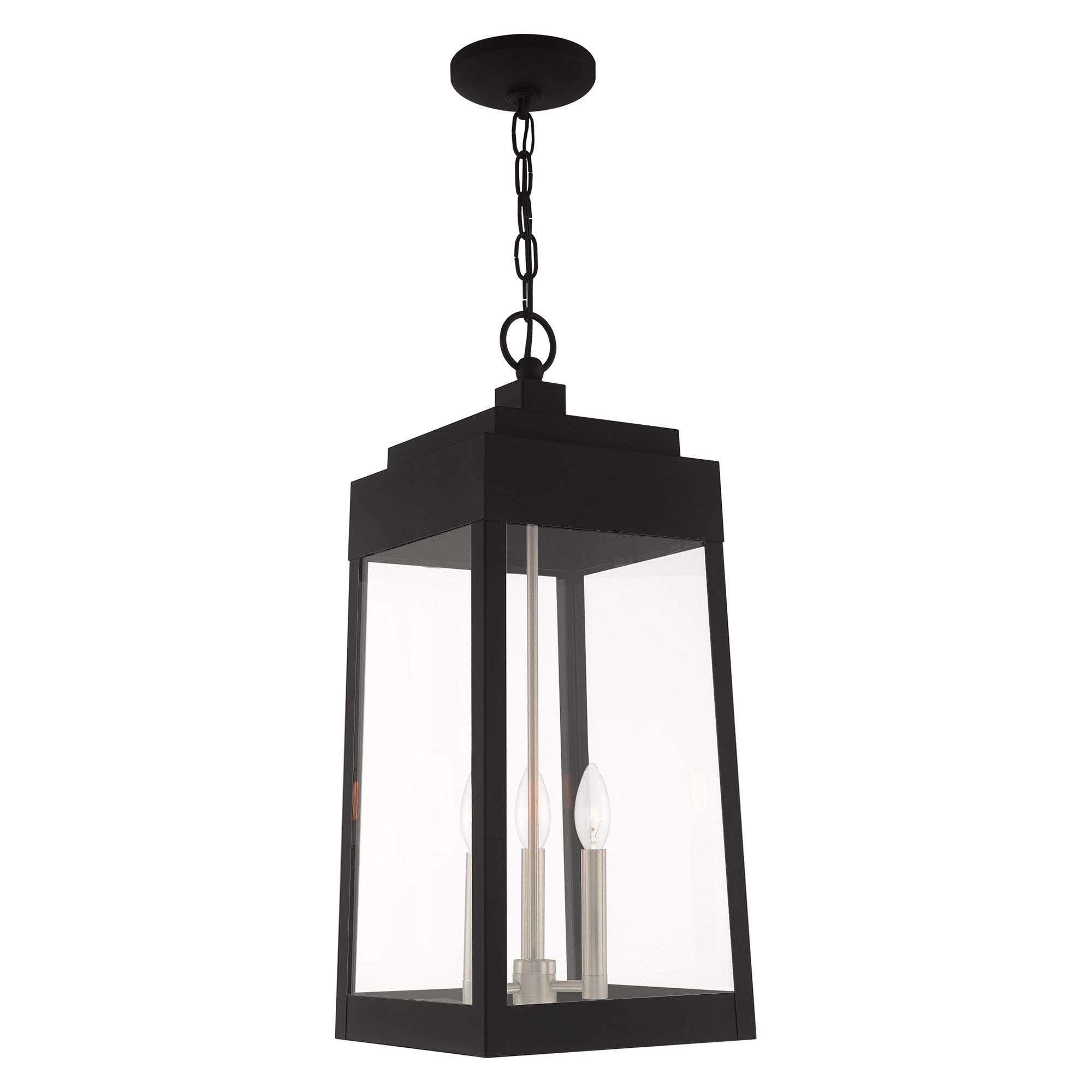Oslo 3 Light Black Outdoor Pendant Lantern