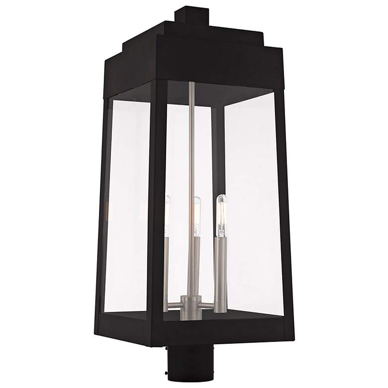Image 2 Oslo 3 Light Black Outdoor Post Top Lantern