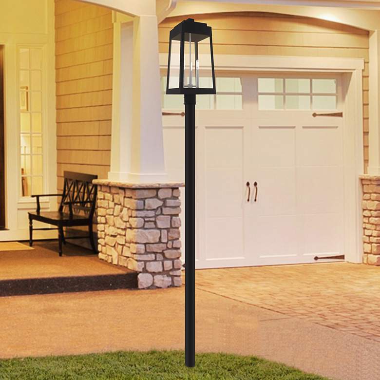 Image 1 Oslo 3 Light Black Outdoor Post Top Lantern