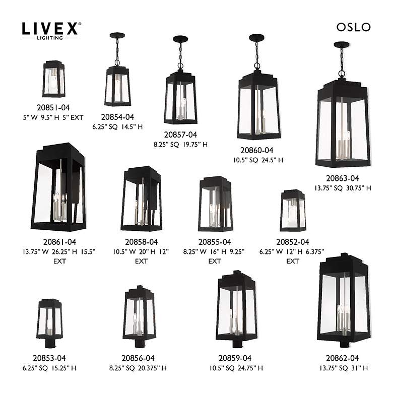 Image 3 Oslo 3 Light Black Outdoor Post Top Lantern more views