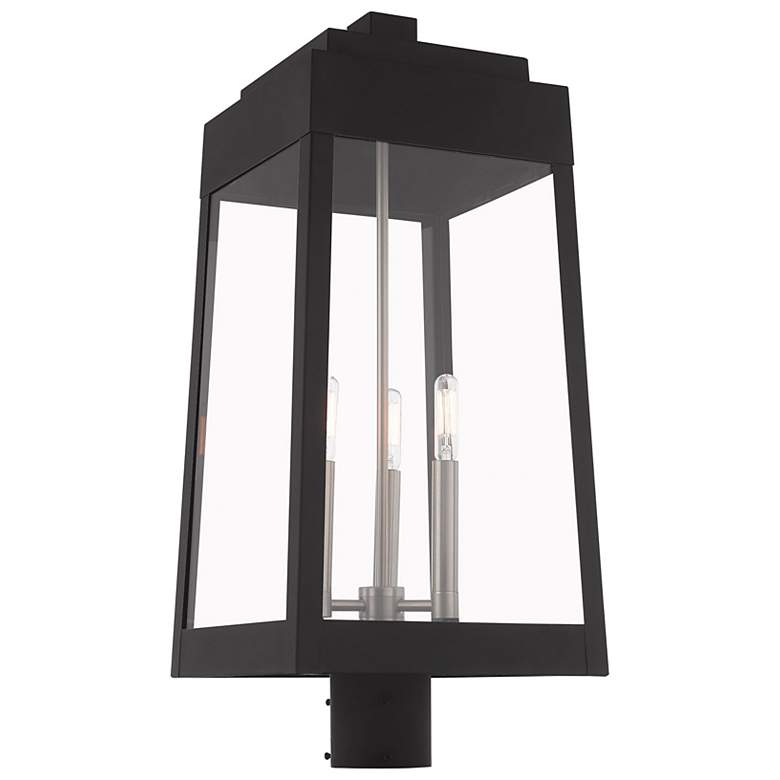Image 6 Oslo 3 Light Black Outdoor Post Top Lantern more views