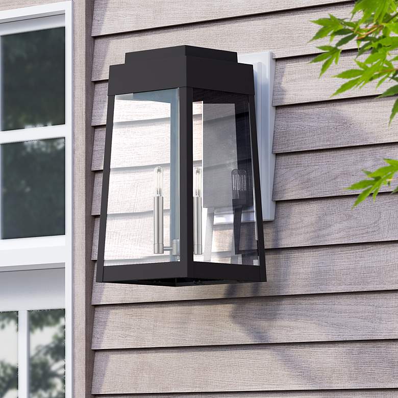 Image 1 Oslo 3 Light Black Outdoor Wall Lantern
