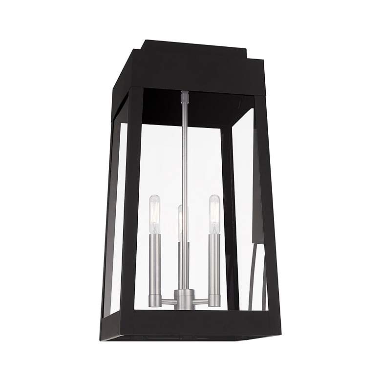 Image 7 Oslo 3 Light Black Outdoor Wall Lantern more views