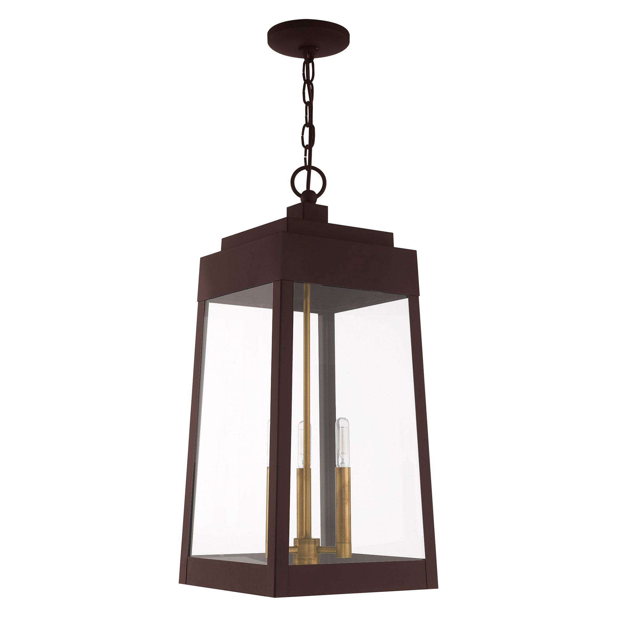 Image 4 Oslo 3 Light Bronze Outdoor Pendant Lantern more views