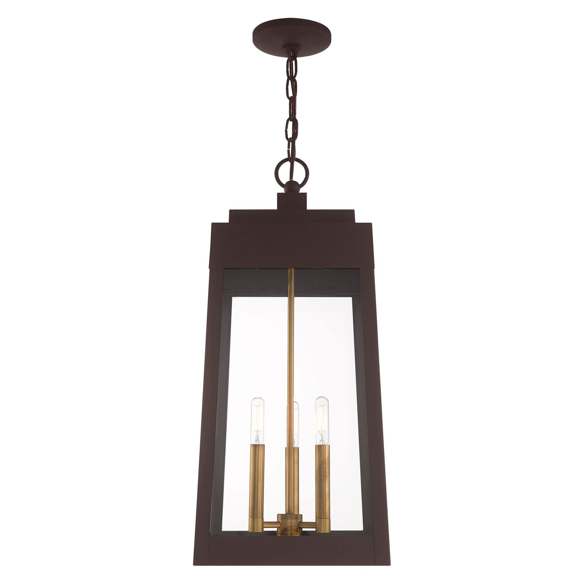 Image 5 Oslo 3 Light Bronze Outdoor Pendant Lantern more views
