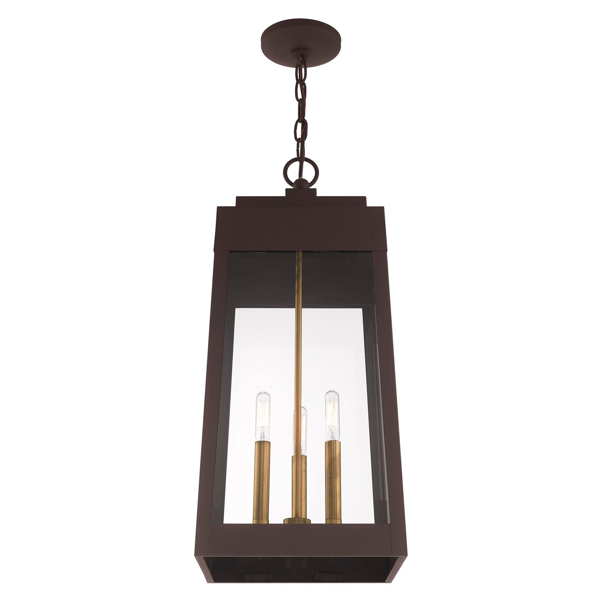Image 6 Oslo 3 Light Bronze Outdoor Pendant Lantern more views