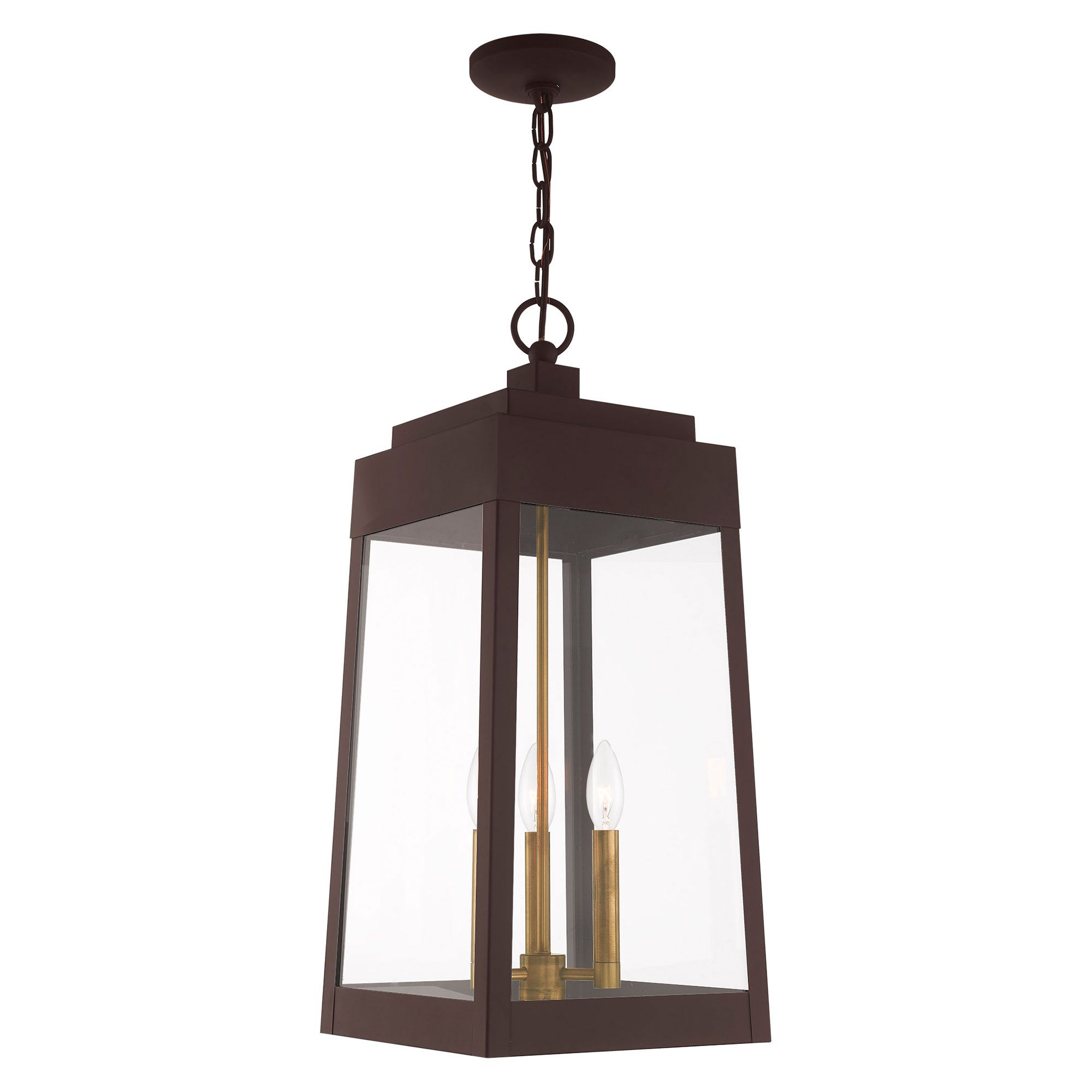 Oslo 3 Light Bronze Outdoor Pendant Lantern