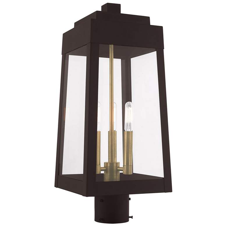 Image 1 Oslo 3 Light Bronze Outdoor Post Top Lantern