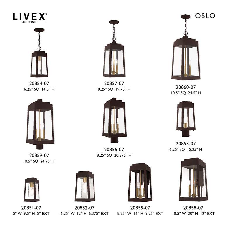 Image 3 Oslo 3 Light Bronze Outdoor Post Top Lantern more views