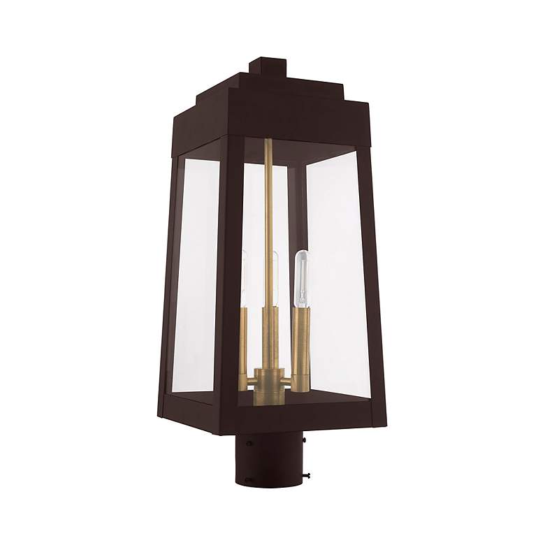 Image 4 Oslo 3 Light Bronze Outdoor Post Top Lantern more views