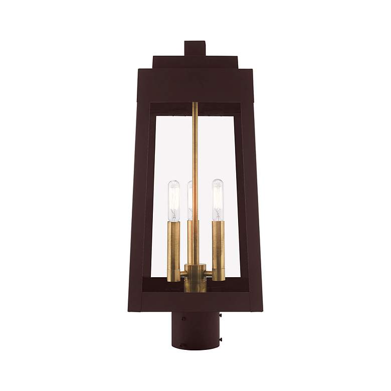 Image 7 Oslo 3 Light Bronze Outdoor Post Top Lantern more views