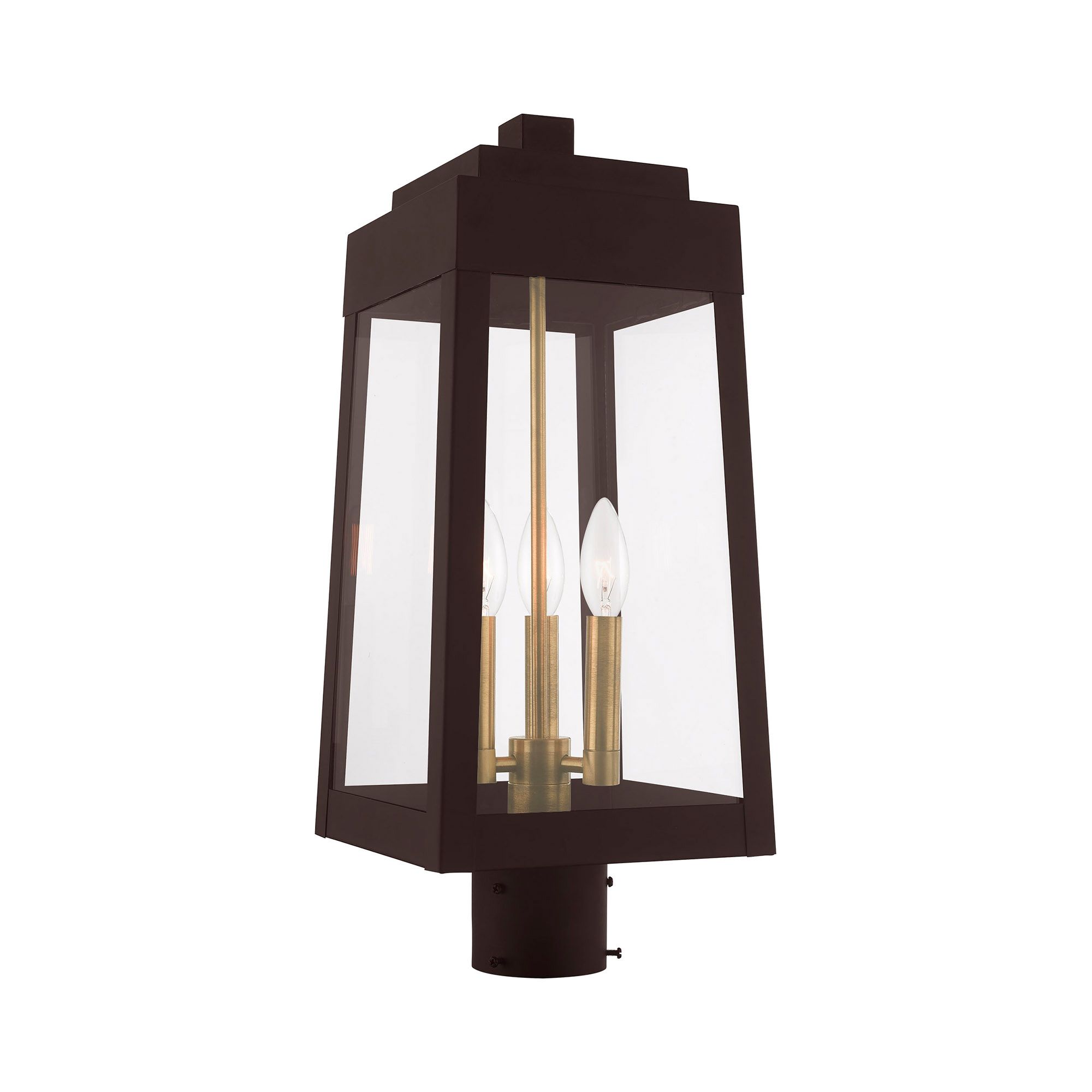 Oslo 3 Light Bronze Outdoor Post Top Lantern