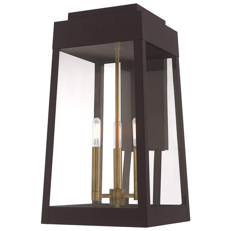 Image 1 Oslo 3 Light Bronze Outdoor Wall Lantern
