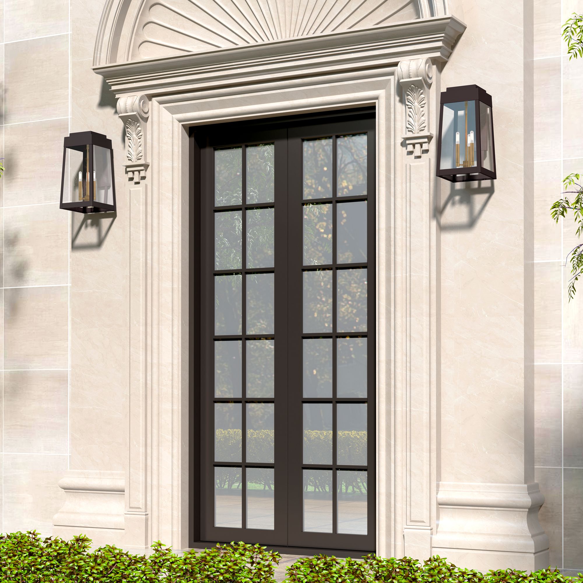 Oslo 3 Light Bronze Outdoor Wall Lantern