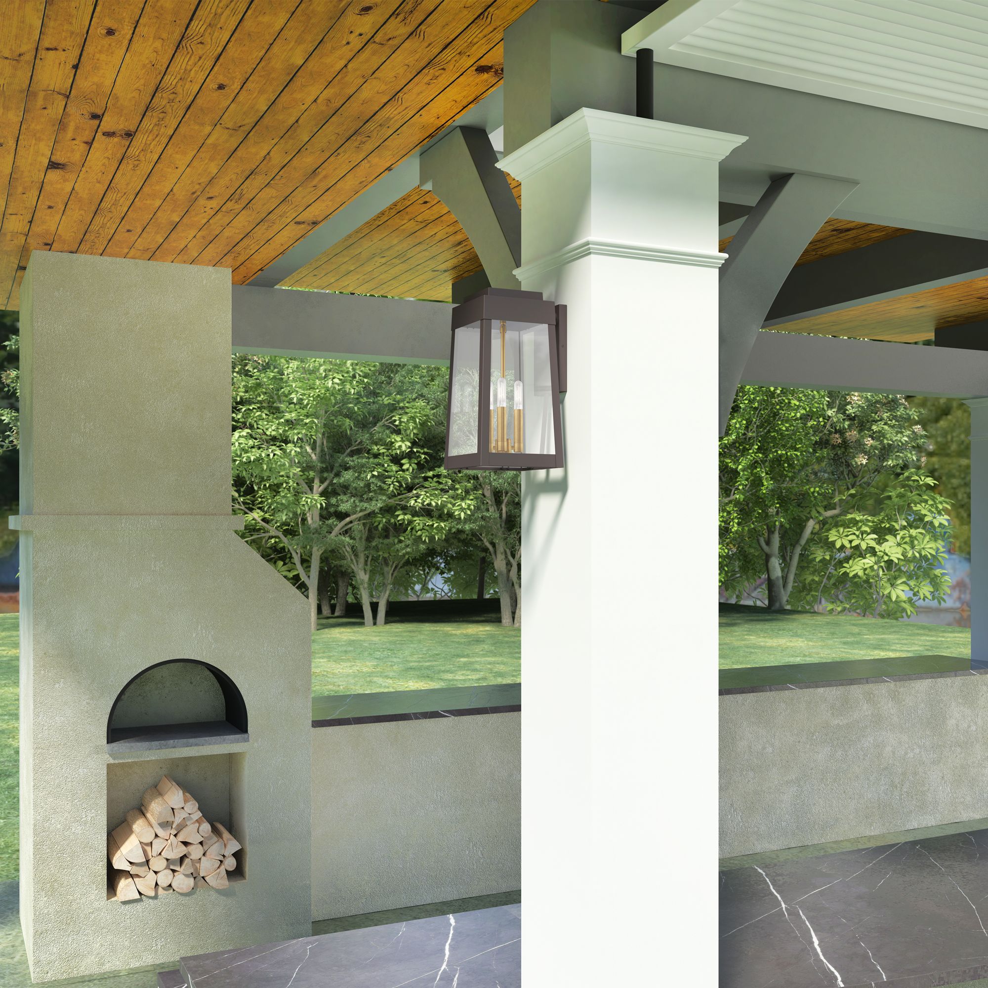 Oslo 3 Light Bronze Outdoor Wall Lantern