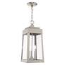 3_Oslo 3 Light Brushed Nickel Outdoor Pendant Lantern more views