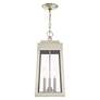 5_Oslo 3 Light Brushed Nickel Outdoor Pendant Lantern more views