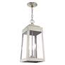 7_Oslo 3 Light Brushed Nickel Outdoor Pendant Lantern more views