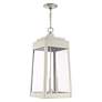 Thumbnail4 of Oslo 3 Light Brushed Nickel Outdoor Pendant Lantern more views
