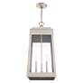 6_Oslo 3 Light Brushed Nickel Outdoor Pendant Lantern more views
