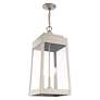 7_Oslo 3 Light Brushed Nickel Outdoor Pendant Lantern more views