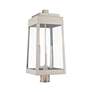 4_Oslo 3 Light Brushed Nickel Outdoor Post Top Lantern more views