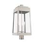 6_Oslo 3 Light Brushed Nickel Outdoor Post Top Lantern more views