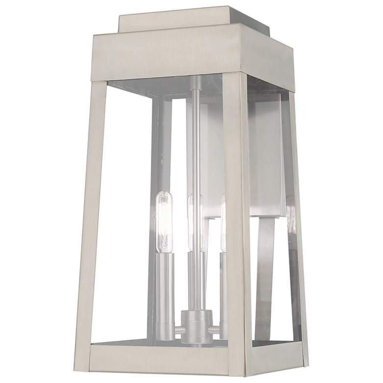 Image 1 Oslo 3 Light Brushed Nickel Outdoor Wall Lantern