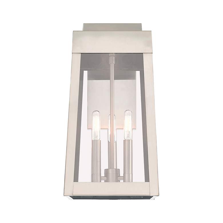 Image 5 Oslo 3 Light Brushed Nickel Outdoor Wall Lantern more views