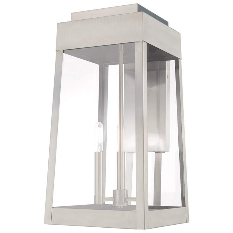 Image 1 Oslo 3 Light Brushed Nickel Outdoor Wall Lantern