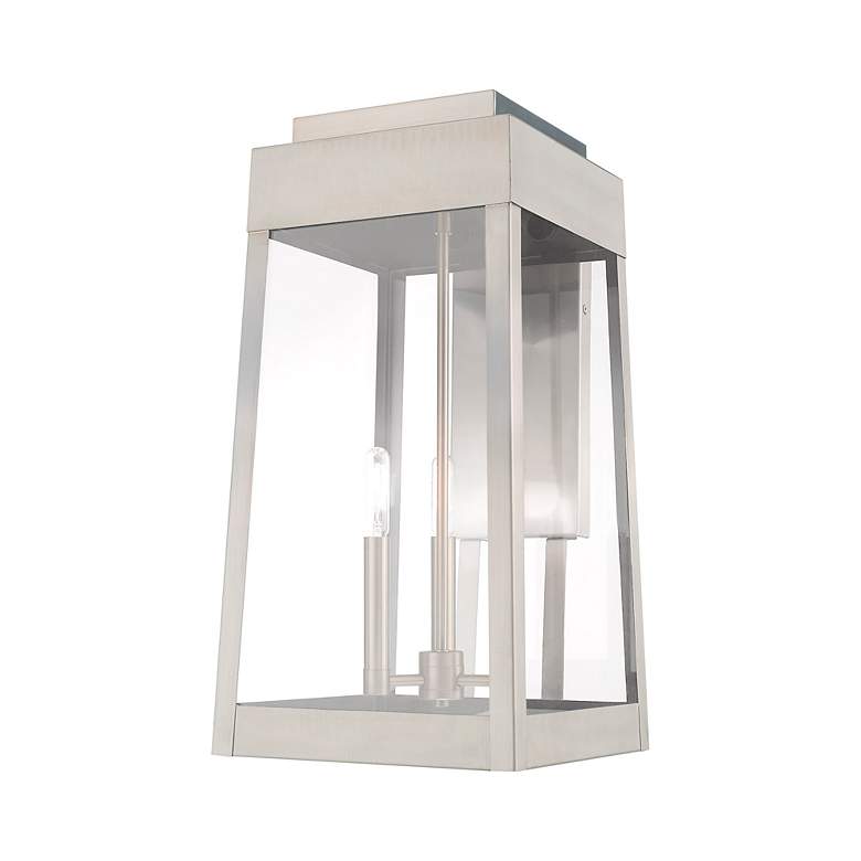 Image 3 Oslo 3 Light Brushed Nickel Outdoor Wall Lantern more views