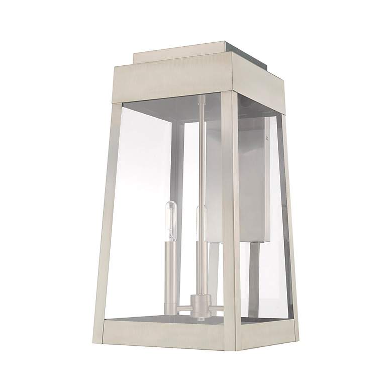 Image 4 Oslo 3 Light Brushed Nickel Outdoor Wall Lantern more views