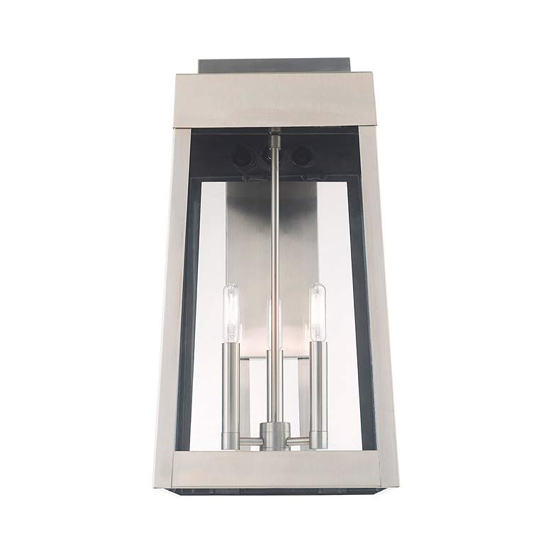 Image 5 Oslo 3 Light Brushed Nickel Outdoor Wall Lantern more views