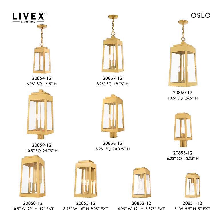Image 3 Oslo 3 Light Satin Brass Outdoor Pendant Lantern more views