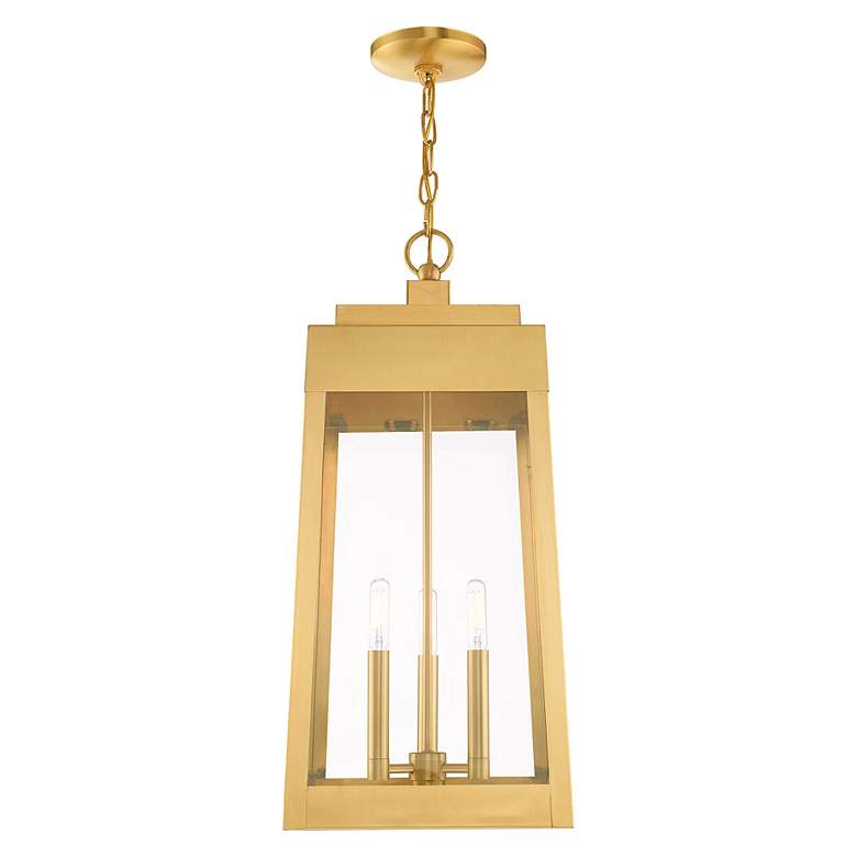 Image 5 Oslo 3 Light Satin Brass Outdoor Pendant Lantern more views