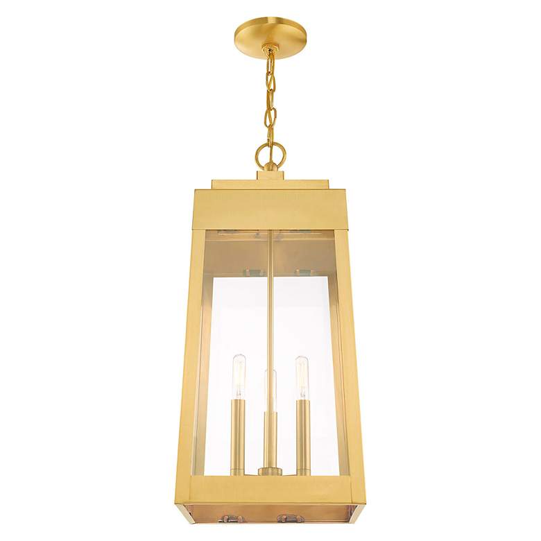 Image 6 Oslo 3 Light Satin Brass Outdoor Pendant Lantern more views