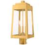 Thumbnail2 of Oslo 3 Light Satin Brass Outdoor Post Top Lantern