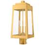 Thumbnail4 of Oslo 3 Light Satin Brass Outdoor Post Top Lantern more views