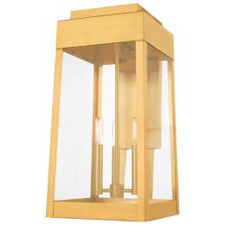 Oslo 3 Light Satin Brass Outdoor Wall Lantern
