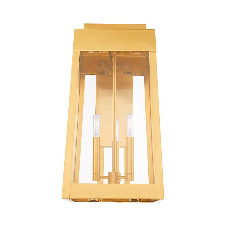 Image 5 Oslo 3 Light Satin Brass Outdoor Wall Lantern more views