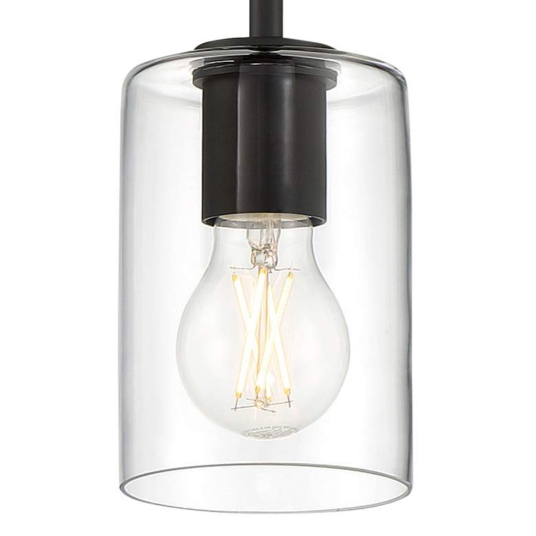Image 2 Oslo 4" Wide Matte Black LED Mini Pendant more views